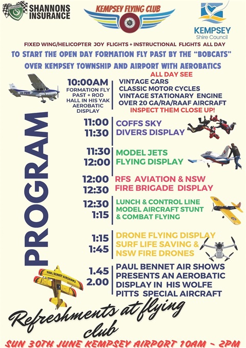 Kempsey Flying Club family day flyer