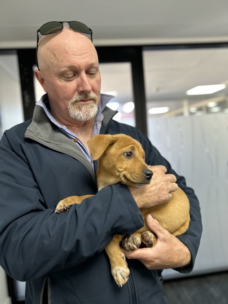 Ranger with puppy