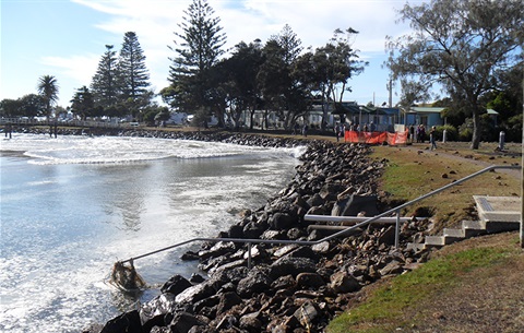 abnormally high tide in a creek