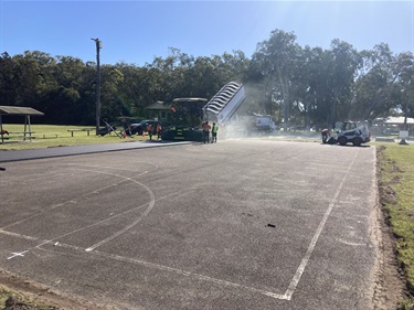 Crescent Head courts being resurfaced