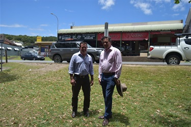 Deputy Premier Paul Tool and Council Director Michael Jackson announcing the funding