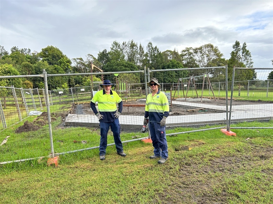 works building a new play space