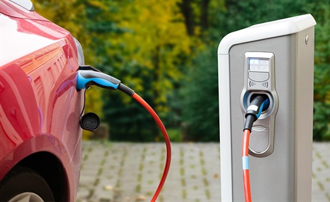 a close up of electric vehicle charging station