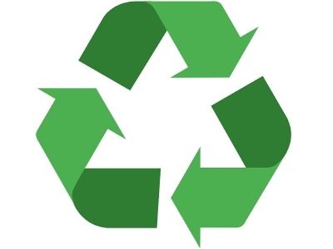 Green circular recycling symbol