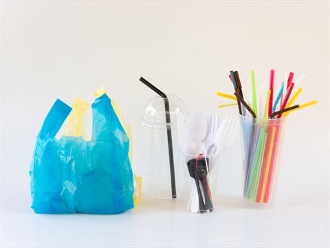 A collection of single use plastics