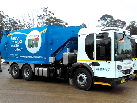 Waste services truck