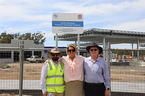 South Kempsey Sewer official opening with Wes Trotter, Melinda Pavey and Leo Hauville