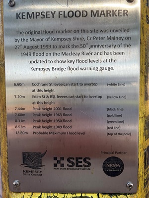 Kempsey Flood Marker Plaque