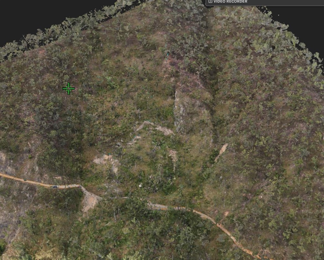 aerial view of toose road landslip