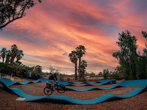 A pump track in action