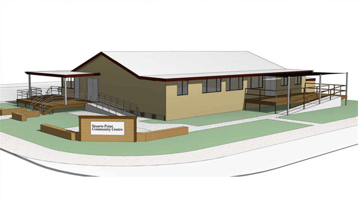 A render of the upgrades to stuarts point hall